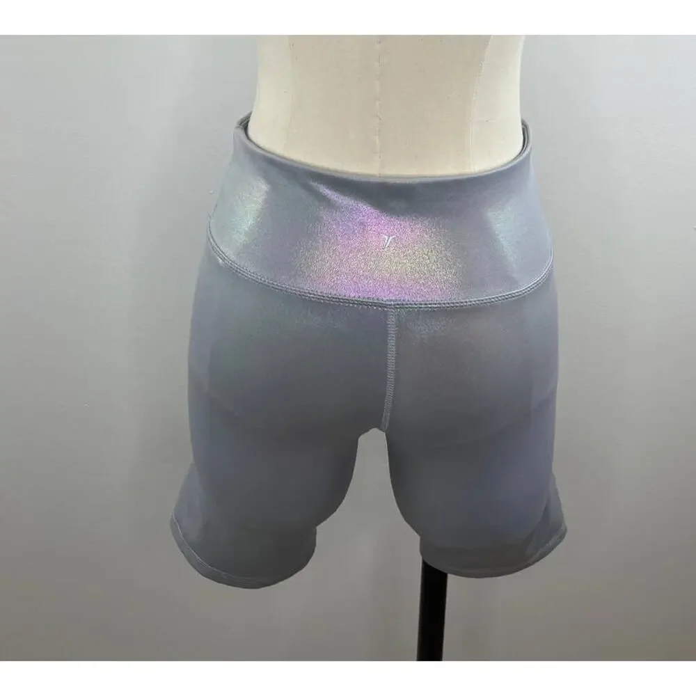 Old Navy Active Iridescent Silver Shine Go Dry Kid's Bike Shorts Size XXL/16